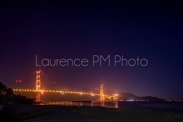 Achat de photo du Golden Gate Bridge de nuit à San Francisco