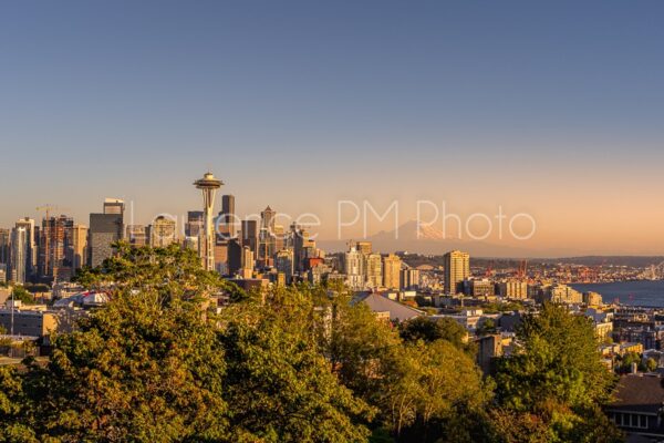 Achat de photo de coucher de soleil sur le Mont Rainier à Seattle